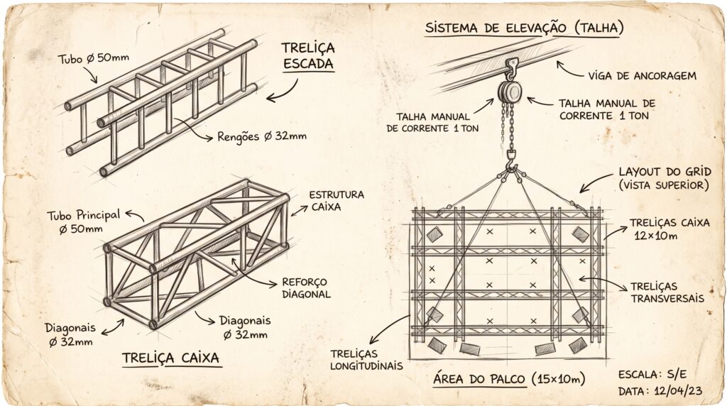 Iluminação Cênica VARA DE LUZ BOX TRUSS TEATRO E SHOWS - ALESSANDRO AZUOS